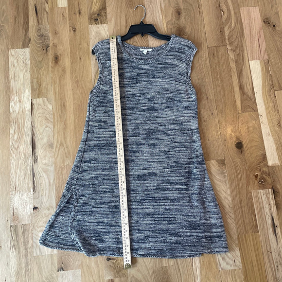 EILEEN FISHER Sweater Vest Dress Black White 100% Organic Linen Medium - Picture 6 of 6